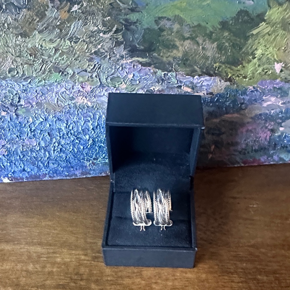 14k and sterling silver hoop earrings